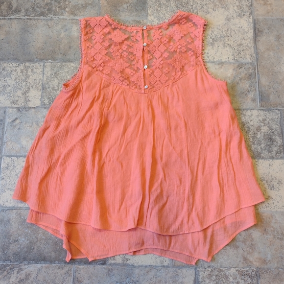 Embroidered tulle double layer sleeveless top - Picture 5 of 7